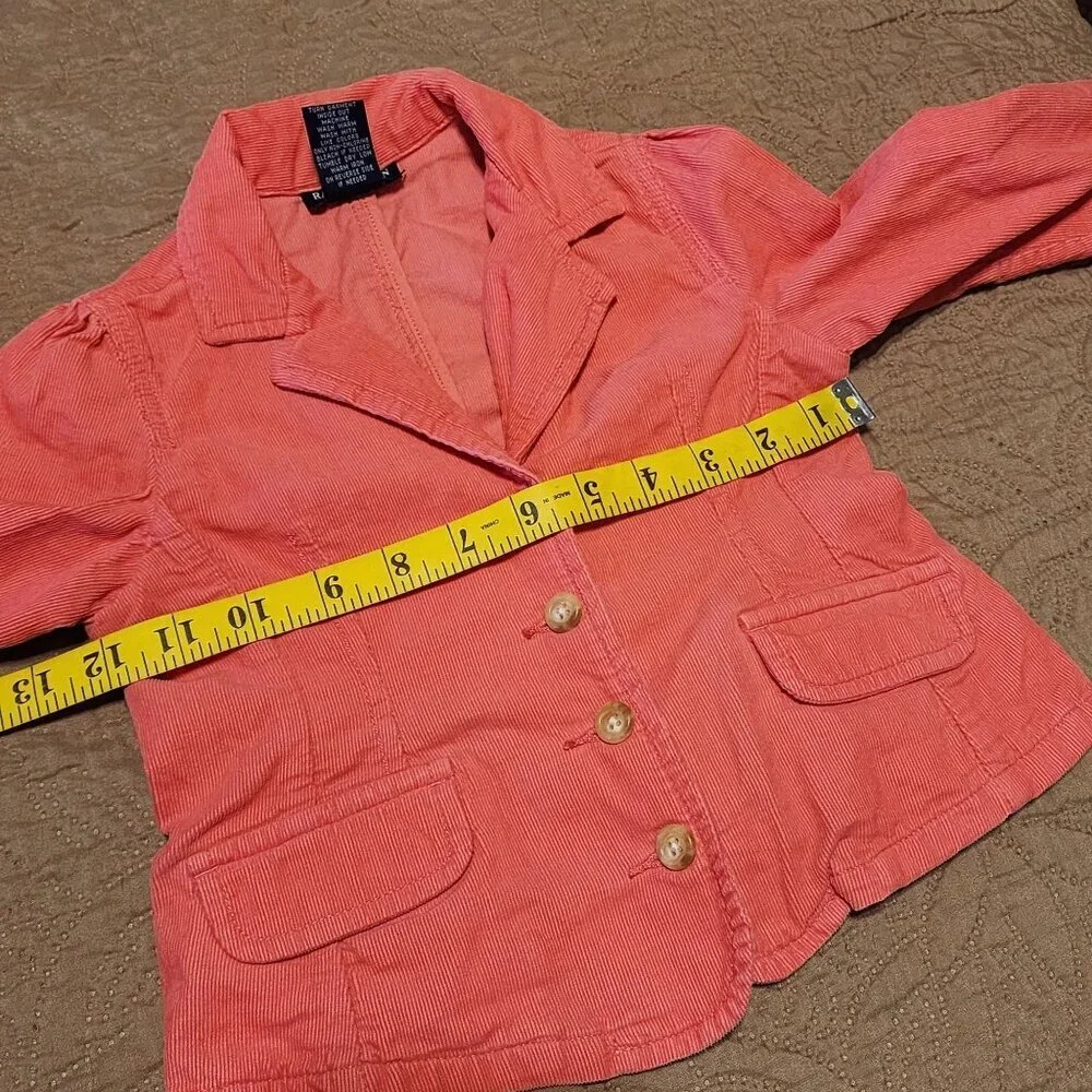 Ralph Lauren Girls Pink Corduroy Blazer Jacket Size 5 School Preppy